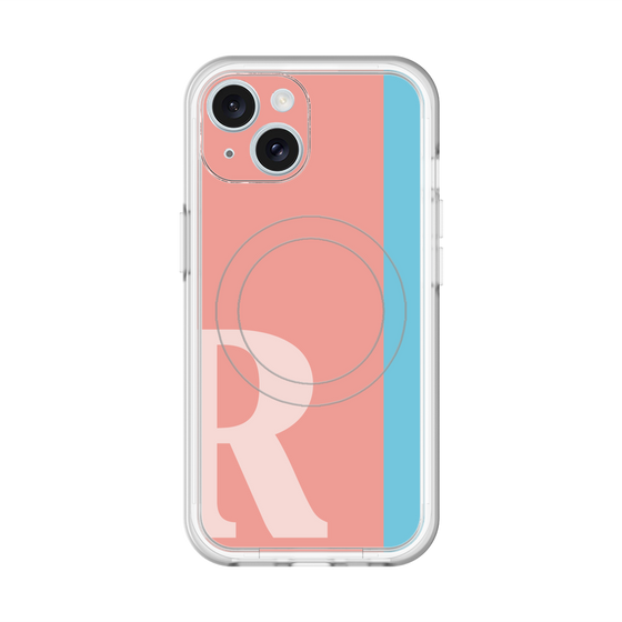 スリムプロテクションプレミアムケース with MagSafe［ オリジナル - initial color line - R pink ］