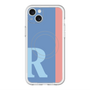 スリムプロテクションプレミアムケース with MagSafe［ オリジナル - initial color line - R blue ］