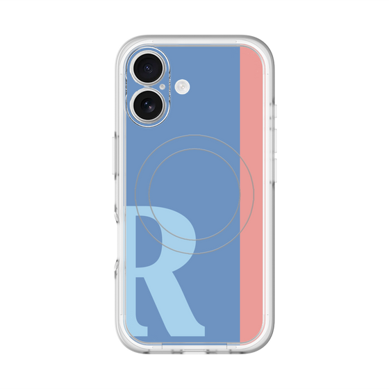 スリムプロテクションプレミアムケース with MagSafe［ オリジナル - initial color line - R blue ］