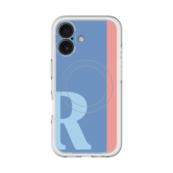 スリムプロテクションプレミアムケース with MagSafe［ オリジナル - initial color line - R blue ］