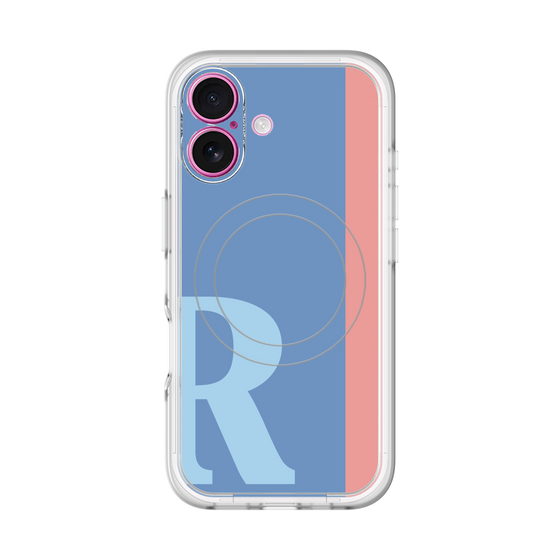 スリムプロテクションプレミアムケース with MagSafe［ オリジナル - initial color line - R blue ］