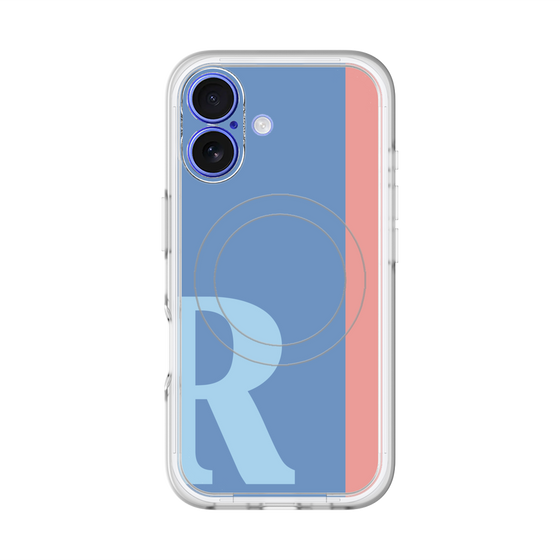 スリムプロテクションプレミアムケース with MagSafe［ オリジナル - initial color line - R blue ］