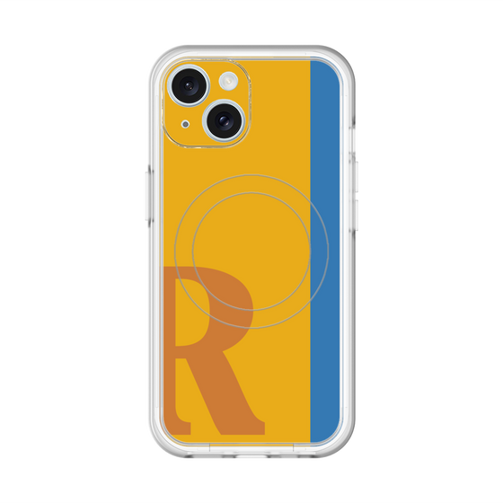 スリムプロテクションプレミアムケース with MagSafe［ オリジナル - initial color line - R orange ］