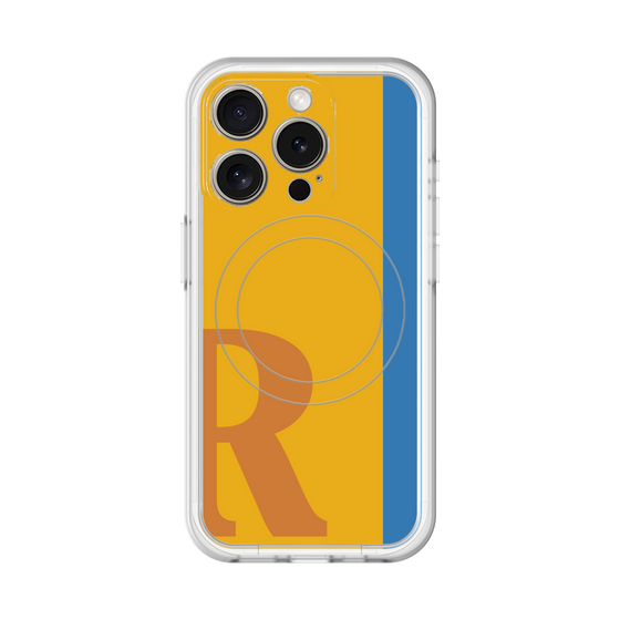 スリムプロテクションプレミアムケース with MagSafe［ オリジナル - initial color line - R orange ］
