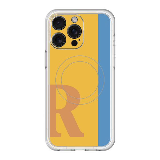 スリムプロテクションプレミアムケース with MagSafe［ オリジナル - initial color line - R orange ］