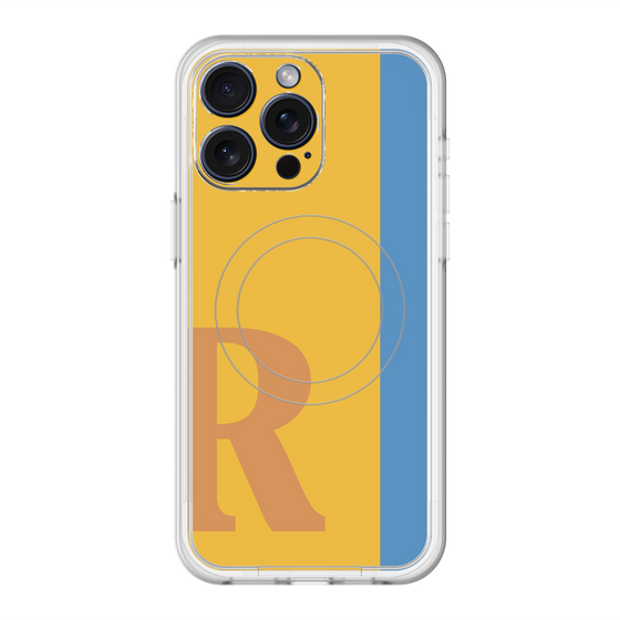 スリムプロテクションプレミアムケース with MagSafe［ オリジナル - initial color line - R orange ］