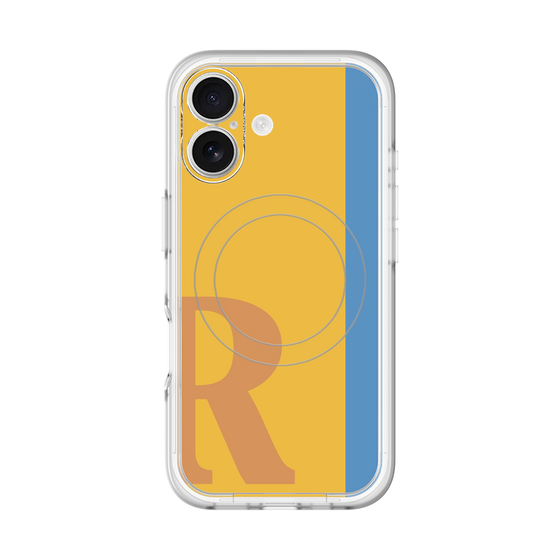 スリムプロテクションプレミアムケース with MagSafe［ オリジナル - initial color line - R orange ］