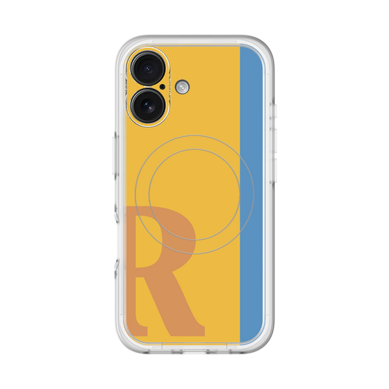 スリムプロテクションプレミアムケース with MagSafe［ オリジナル - initial color line - R orange ］