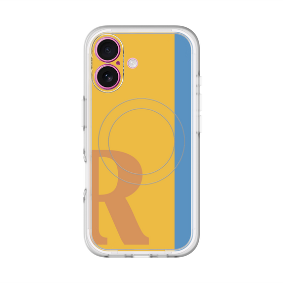スリムプロテクションプレミアムケース with MagSafe［ オリジナル - initial color line - R orange ］