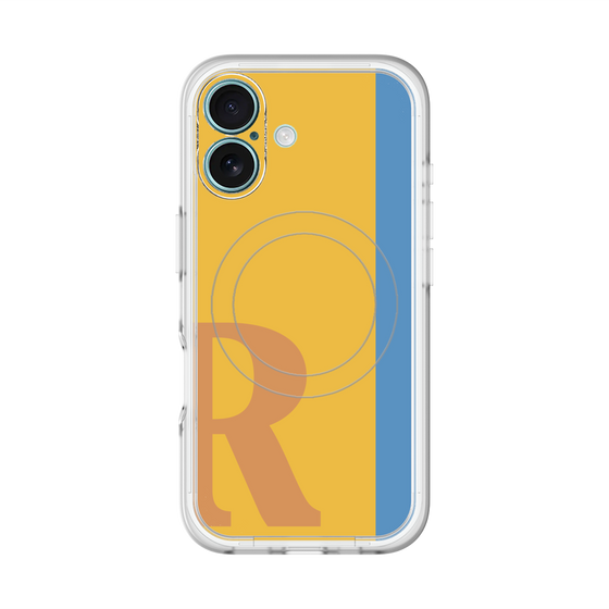 スリムプロテクションプレミアムケース with MagSafe［ オリジナル - initial color line - R orange ］
