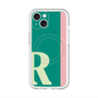 スリムプロテクションプレミアムケース with MagSafe［ オリジナル - initial color line - R green ］