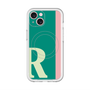 スリムプロテクションプレミアムケース with MagSafe［ オリジナル - initial color line - R green ］