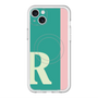 スリムプロテクションプレミアムケース with MagSafe［ オリジナル - initial color line - R green ］