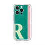 スリムプロテクションプレミアムケース with MagSafe［ オリジナル - initial color line - R green ］
