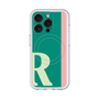 スリムプロテクションプレミアムケース with MagSafe［ オリジナル - initial color line - R green ］
