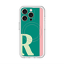 スリムプロテクションプレミアムケース with MagSafe［ オリジナル - initial color line - R green ］