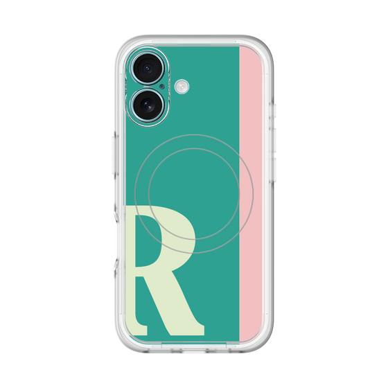 スリムプロテクションプレミアムケース with MagSafe［ オリジナル - initial color line - R green ］