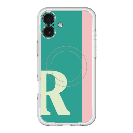 スリムプロテクションプレミアムケース with MagSafe［ オリジナル - initial color line - R green ］