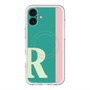 スリムプロテクションプレミアムケース with MagSafe［ オリジナル - initial color line - R green ］