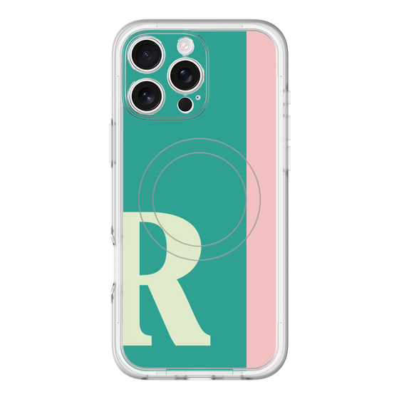 スリムプロテクションプレミアムケース with MagSafe［ オリジナル - initial color line - R green ］