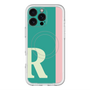スリムプロテクションプレミアムケース with MagSafe［ オリジナル - initial color line - R green ］