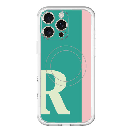 スリムプロテクションプレミアムケース with MagSafe［ オリジナル - initial color line - R green ］
