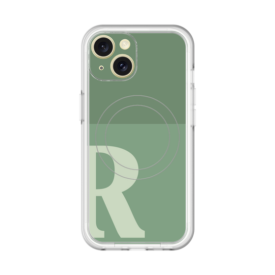 スリムプロテクションプレミアムケース with MagSafe［ オリジナル - initial two tone - R green ］