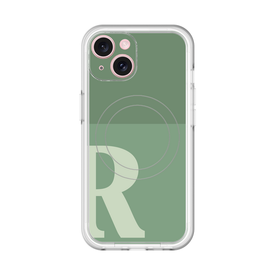 スリムプロテクションプレミアムケース with MagSafe［ オリジナル - initial two tone - R green ］