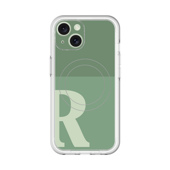 スリムプロテクションプレミアムケース with MagSafe［ オリジナル - initial two tone - R green ］