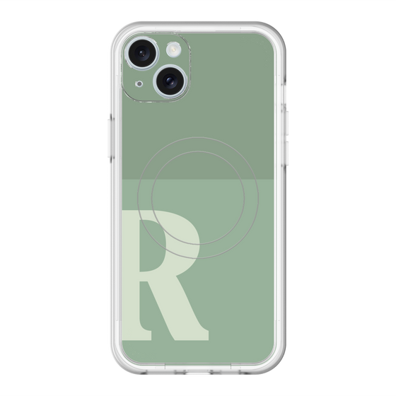 スリムプロテクションプレミアムケース with MagSafe［ オリジナル - initial two tone - R green ］