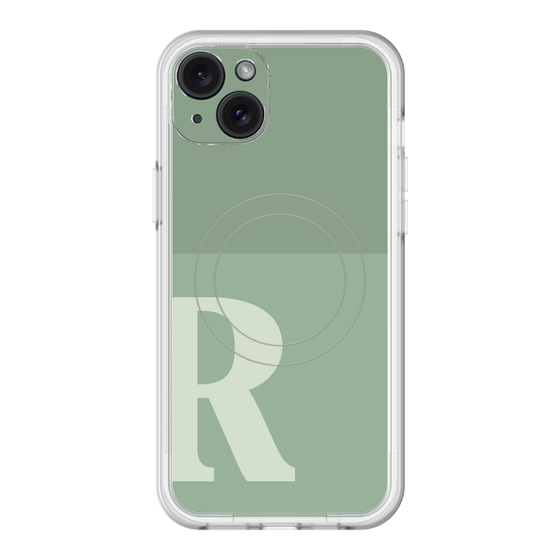 スリムプロテクションプレミアムケース with MagSafe［ オリジナル - initial two tone - R green ］