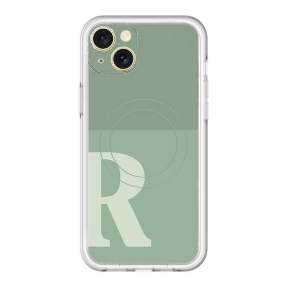 スリムプロテクションプレミアムケース with MagSafe［ オリジナル - initial two tone - R green ］