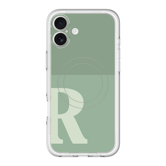スリムプロテクションプレミアムケース with MagSafe［ オリジナル - initial two tone - R green ］