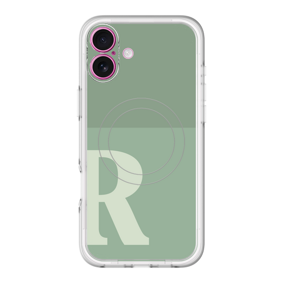 スリムプロテクションプレミアムケース with MagSafe［ オリジナル - initial two tone - R green ］