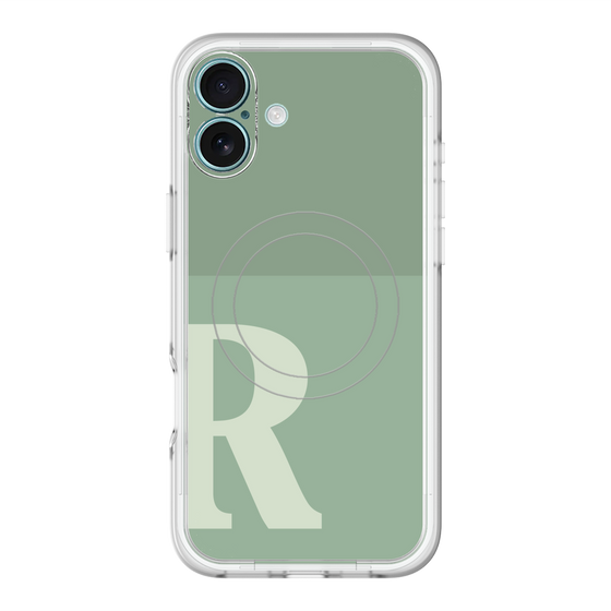 スリムプロテクションプレミアムケース with MagSafe［ オリジナル - initial two tone - R green ］