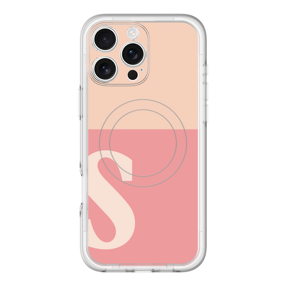 スリムプロテクションプレミアムケース with MagSafe［ オリジナル - initial two tone - S pink ］