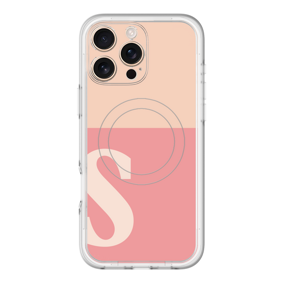 スリムプロテクションプレミアムケース with MagSafe［ オリジナル - initial two tone - S pink ］