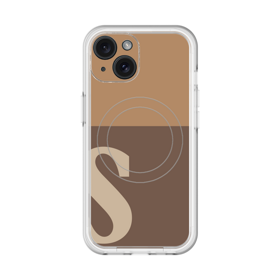 スリムプロテクションプレミアムケース with MagSafe［ オリジナル - initial two tone - S brown ］