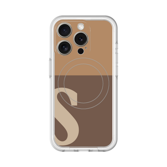 スリムプロテクションプレミアムケース with MagSafe［ オリジナル - initial two tone - S brown ］