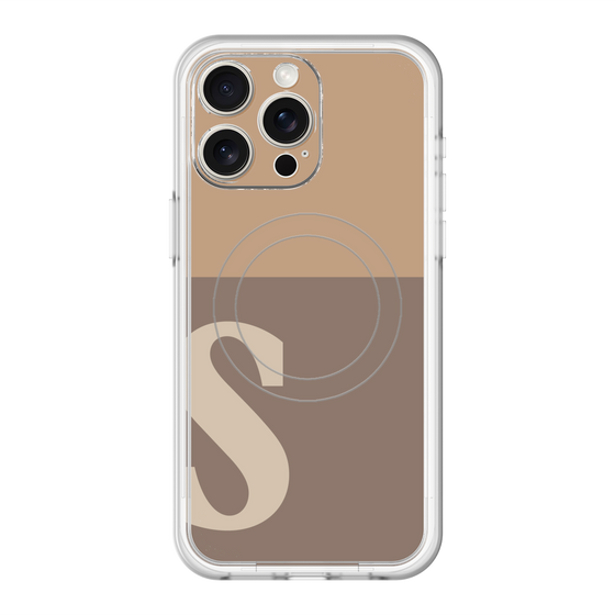 スリムプロテクションプレミアムケース with MagSafe［ オリジナル - initial two tone - S brown ］