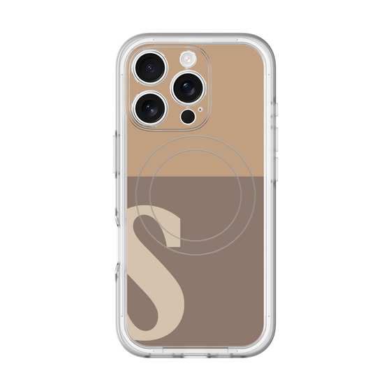 スリムプロテクションプレミアムケース with MagSafe［ オリジナル - initial two tone - S brown ］
