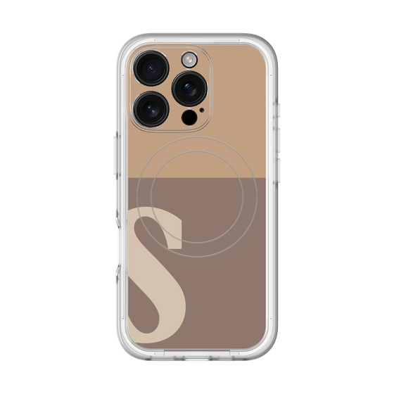 スリムプロテクションプレミアムケース with MagSafe［ オリジナル - initial two tone - S brown ］