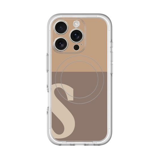 スリムプロテクションプレミアムケース with MagSafe［ オリジナル - initial two tone - S brown ］