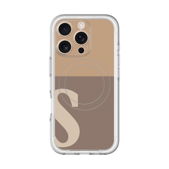 スリムプロテクションプレミアムケース with MagSafe［ オリジナル - initial two tone - S brown ］