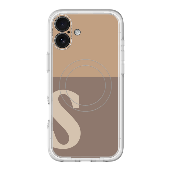 スリムプロテクションプレミアムケース with MagSafe［ オリジナル - initial two tone - S brown ］