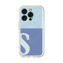 スリムプロテクションプレミアムケース with MagSafe［ オリジナル - initial two tone - S blue ］