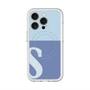 スリムプロテクションプレミアムケース with MagSafe［ オリジナル - initial two tone - S blue ］