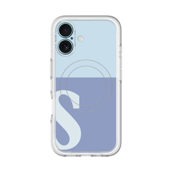 スリムプロテクションプレミアムケース with MagSafe［ オリジナル - initial two tone - S blue ］