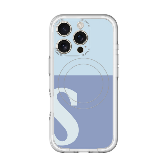 スリムプロテクションプレミアムケース with MagSafe［ オリジナル - initial two tone - S blue ］