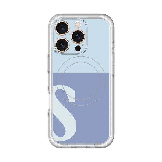スリムプロテクションプレミアムケース with MagSafe［ オリジナル - initial two tone - S blue ］